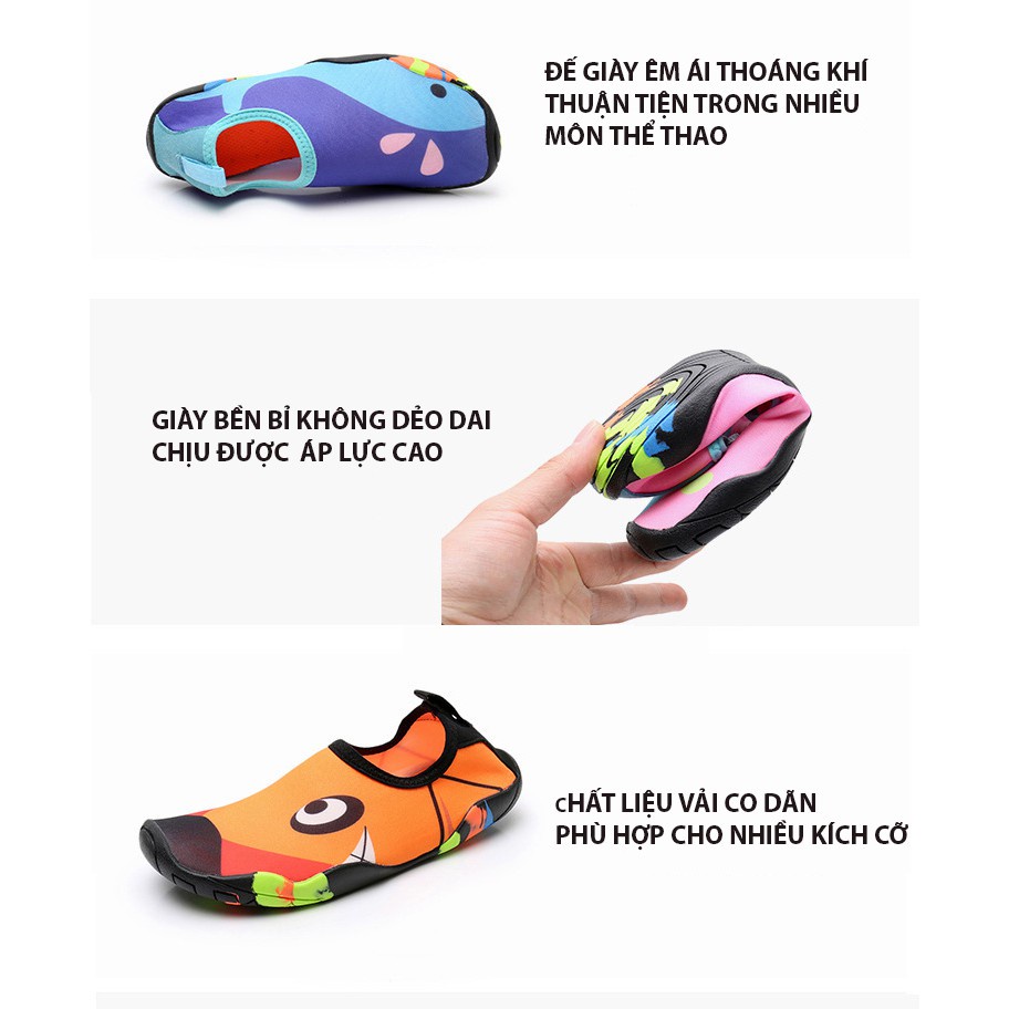 Giày đi biển trẻ em chống trơn trượt, bảo vệ chân, nhanh khô, siêu nhẹ, có nhiều hình đáng yêu
