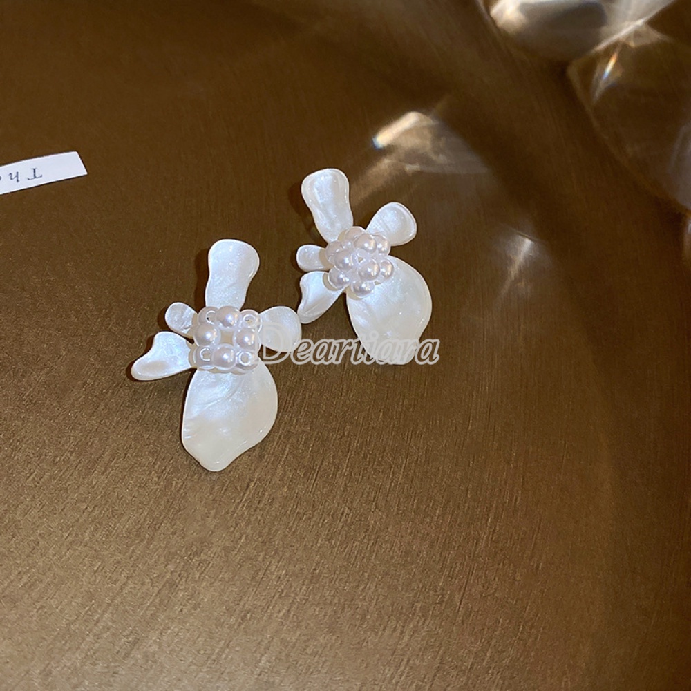 Bông Tai Hình Hoa Đính Ngọc Trai Thời Trang Cao Cấp Dành Cho Nữ