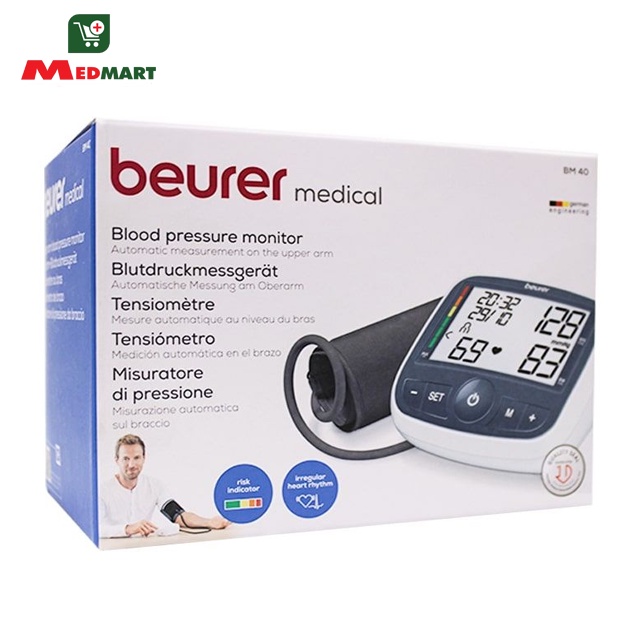 Máy Đo Huyết Áp Bắp Tay Tự Động Beurer BM40 [Nhập Khẩu Đức], Bảo Hành 3 Năm Chính Hãng – Medmart