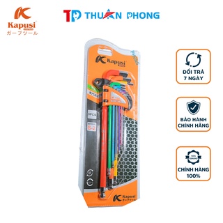 Bộ lục giác đầu bi 7 màu thép bền bỉ cao cấp kapusi nhật bản chính hãng
