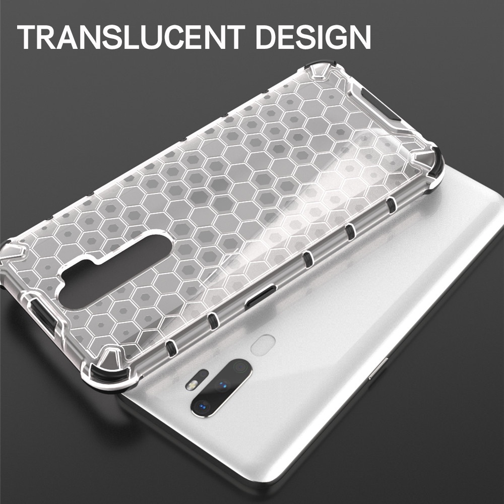 Ốp Điện Thoại Nhựa Cứng Trong Suốt Chống Sốc Họa Tiết Tổ Ong Cho OPPO A11 A11x A12 A12e A31 A53s A54 A55