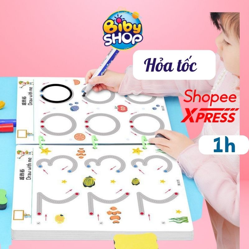 Đồ chơi giáo dục cho bé tập tô viết, tô màu vẽ kích thích khả năng sáng tạo cho bé có thể tẩy và sử lại nhiều lần