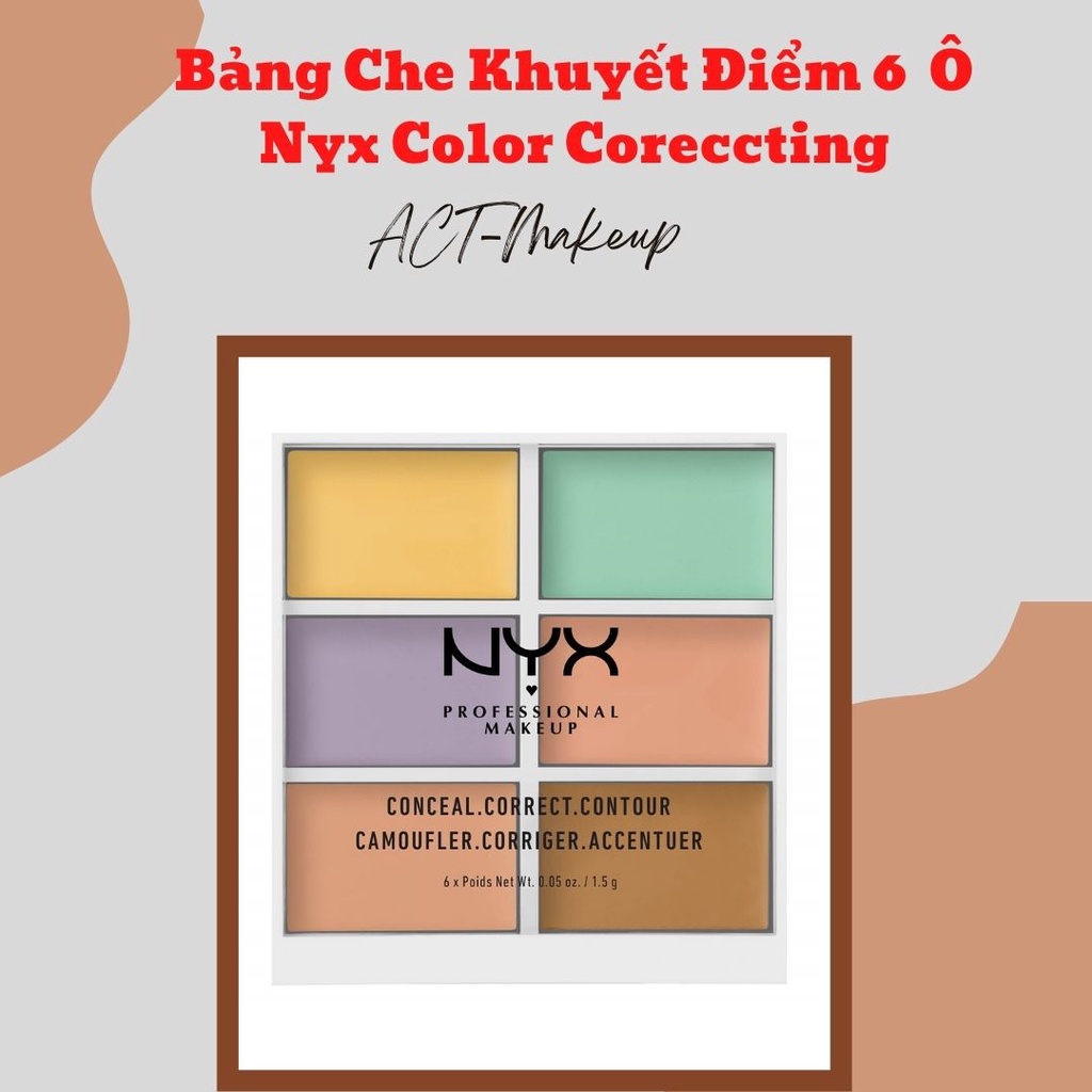 BẢNG CHE KHUYẾT ĐIỂM 6 Ô NYX Color Correcting