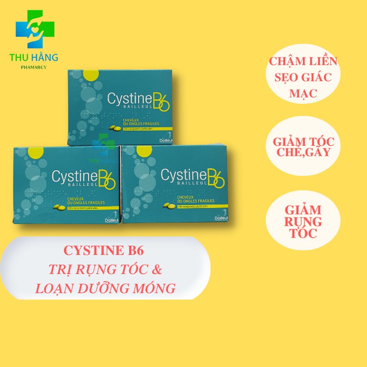 Cystine B6 hỗ trợ rụng tóc và loạn dưỡng móng Hộp 1 vỉ /20 viên [Hàng Pháp]