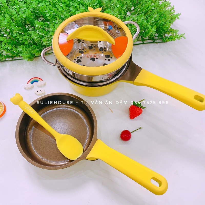 Bộ nồi chảo vịt kèm vỉ hấp DIDINIKA 16cm