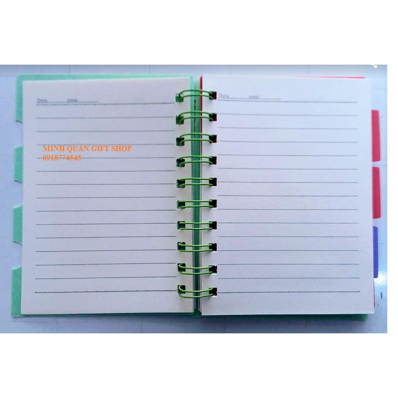 SỔ TAY GHI CHÚ A6 LÒ XO - NOTE BOOK 3 tab