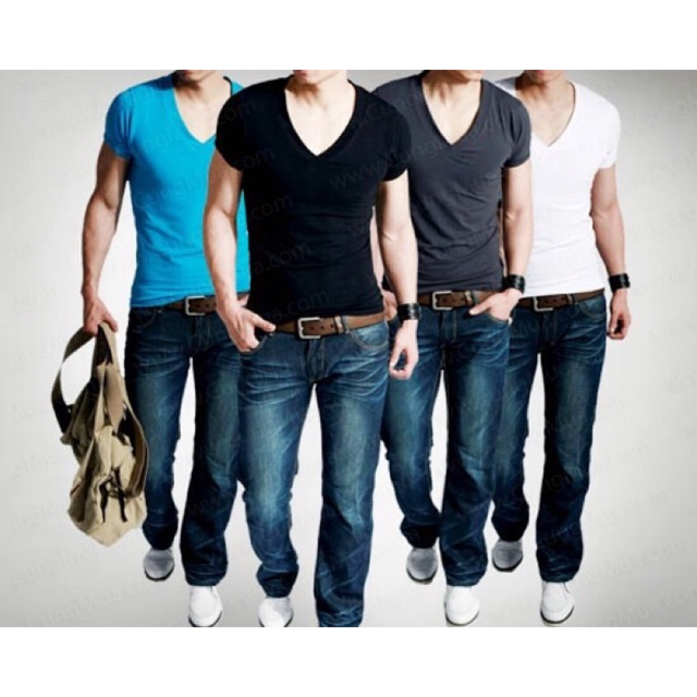Áo thun nam body cổ tim
