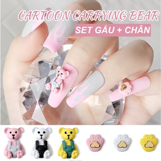 Bộ Gấu Áo Và Chân Gấu 5D Trang Trí Móng