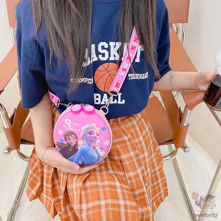 Túi Đeo Chéo Ngực In Họa Tiết Hoạt Hình Kiểu Hàn Quốc Dễ Thương Cho Bé
