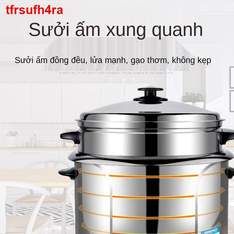 Bán hàng trực tiếp tại xưởng-Nồi cơm điện inox gia đình loại nhỏ 2L3-4-5-6 lít 8 người nấu cháo mini kiểu cũ <1