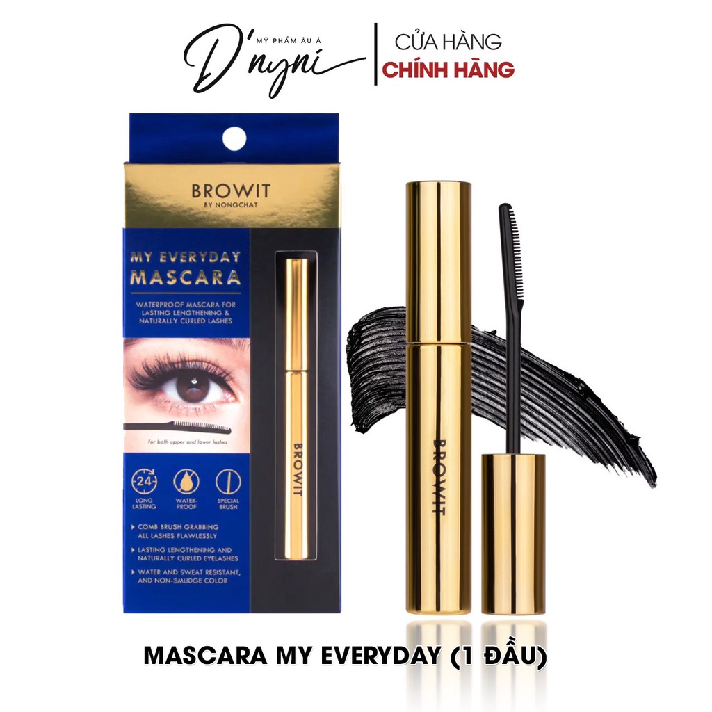 Mascara NongChat Browit My Everyday Thái Lan Làm Dày, Dài Cong Mi, Chuyên Dụng Cho Makeup 5,5g