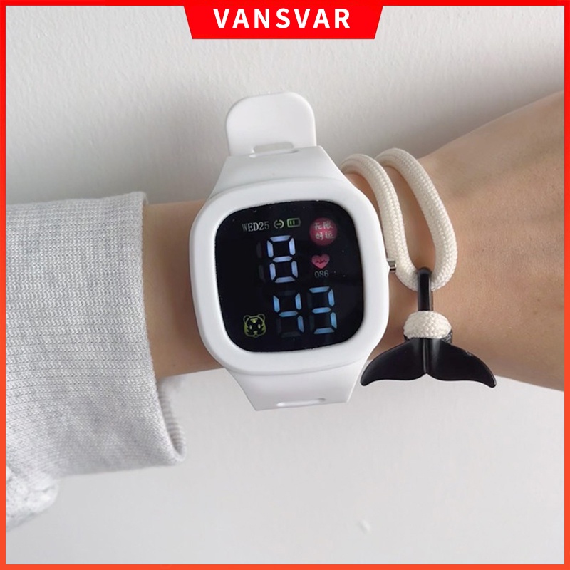 Đồng Hồ Điện Tử Dây Silicone Thể Thao Cho Nữ