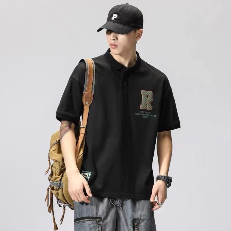 Áo Thun Polo Ngắn Tay Form Rộng Phong Cách Hàn Quốc Dành Cho Nam