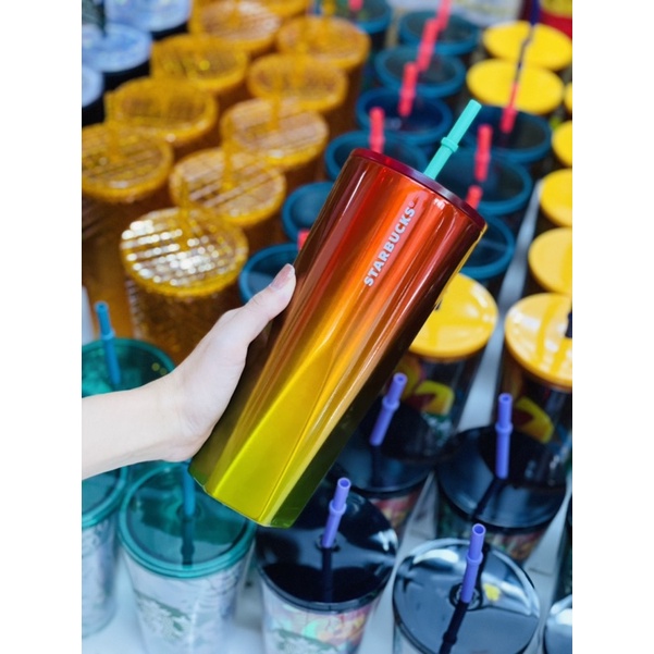 Ly Starbucks US size 710ml, chất liệu inox, tặng kèm ống hút