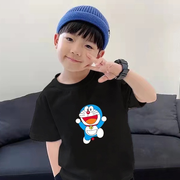 Áo Thun In Hình doraemon Dễ Thương Cho Bé Trai