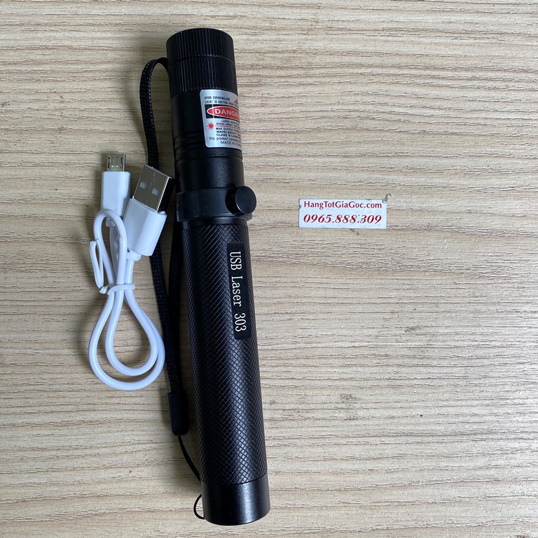 Đèn tia laser mini cực mạnh 303 tia màu tím, sạc USB cao cấp hiện đại tiện dụng, chiếu xa và chiếu chùm (LS04)