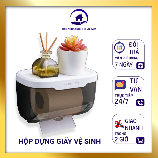 [Mã LIFE20KALL giảm 10% đơn 50K] Hộp Đựng Giấy Vệ Sinh Dán Tường Siêu Chắc Chống Nước Kiêm Kệ Để Đồ Thông Minh Cao Cấp