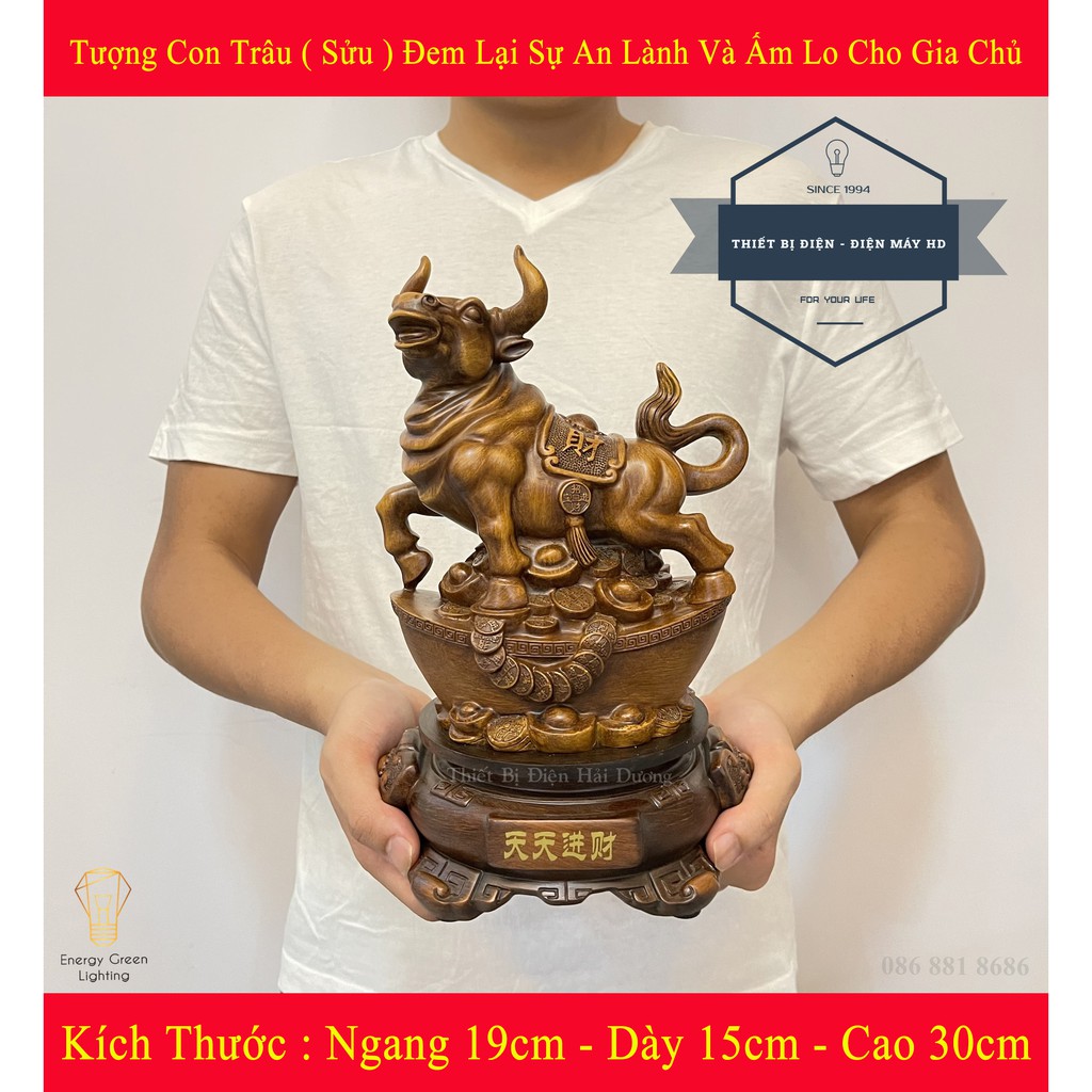 Tượng Con Trâu  - Tượng Trưng Cho Đại Cát Đại Lợi, Dem Đến Sự An Lành Và Ấm No Cho Gia Chủ