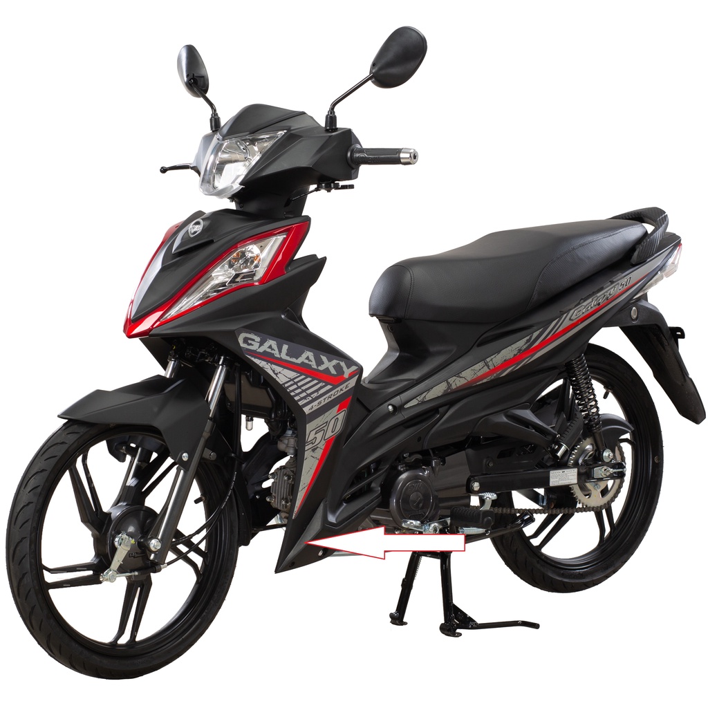 Mỏ cày đen nhám bên trái xe Sym Galaxy 50cc