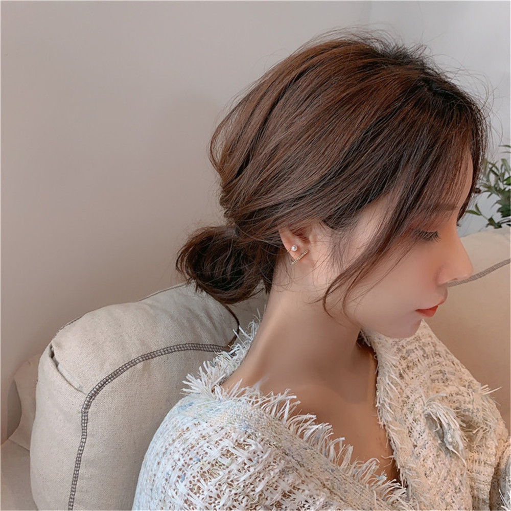 Hoa Tai Ngọc Trai Đơn Giản S925 Cho Nữ Yanqueens Trang sứ Quà tặng