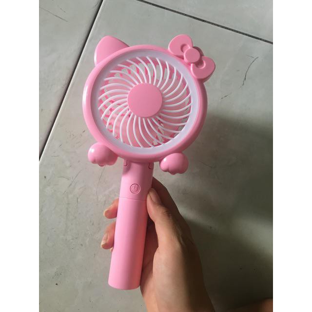 Quạt cầm tay mèo Kitty LED FAN có đế cắm điện thoại