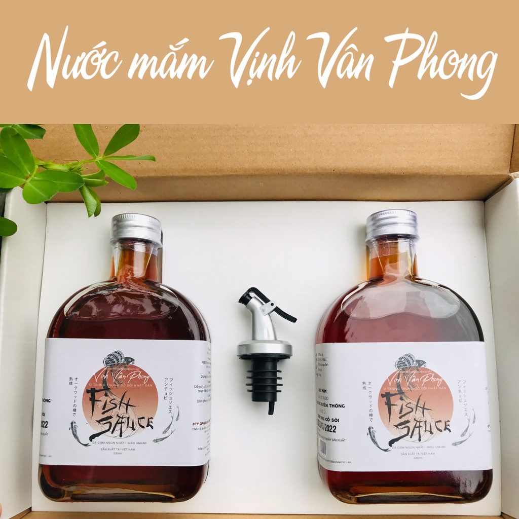 Nước mắm vịnh Vân Phong The Moshav Farm hộp 2 chai x 330ml - Hương vị thơm ngon và an toàn cho sức khoẻ - không bột ngọt