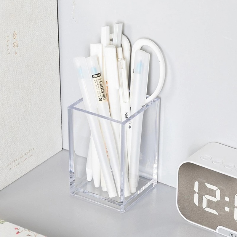 Hộp Đựng Bút/Cọ Trang Điểm Bằng Acrylic Trong Suốt Sức Chứa Lớn Tiện Dụng Cho Nữ
