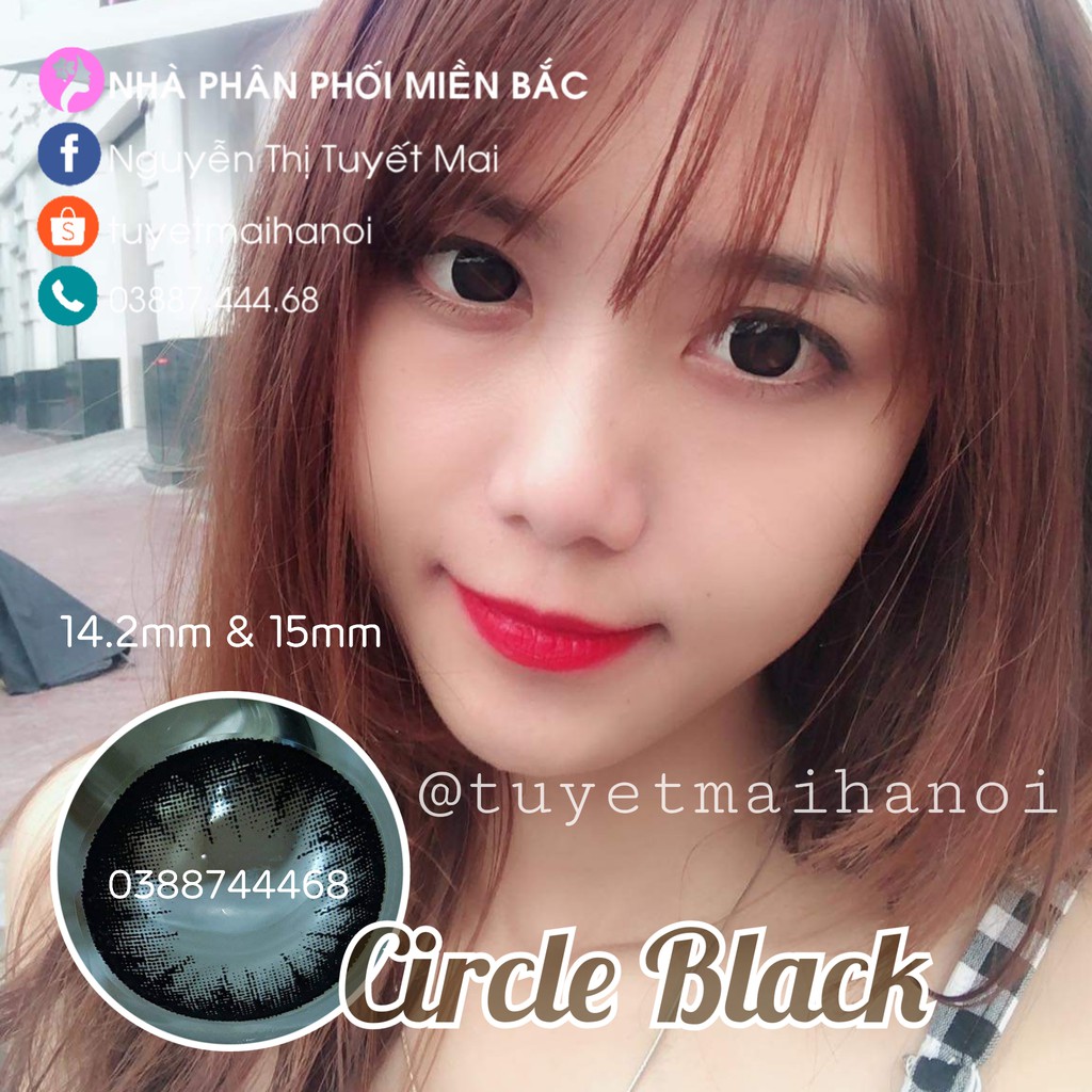 [ Ảnh Thật ] Lens Cận Màu Đen Tự Nhiên Siêu Êm Siêu Mềm Circle Black - Kính Áp Tròng Hàn Quốc Vassen Sexy Me