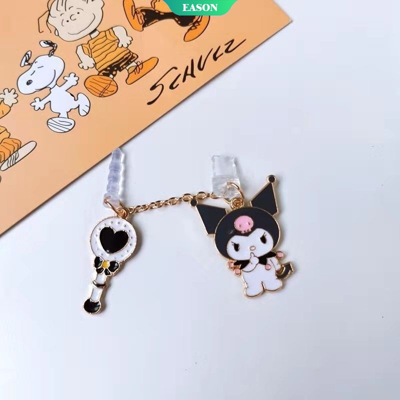 Nút bịt cổng sạc lỗ cắm tai nghe điện thoại nhân vật anime Sanrios Kuromi My Melody bảo vệ chống bụi bẩn đáng yêu