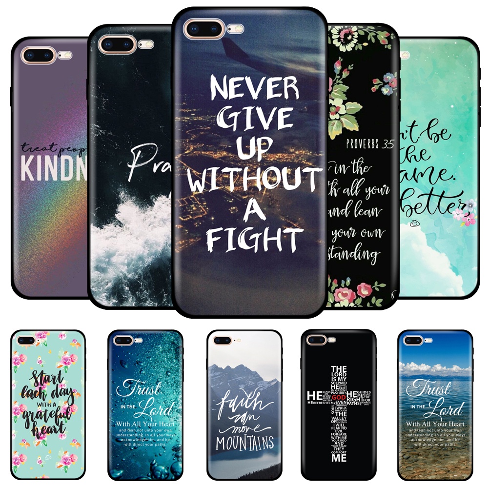 Ốp Điện Thoại Tpu Dẻo Màu Đen In Chữ Độc Đáo Thời Trang Cho Iphone 5s 5 S SE 2020 2016 6s 6 S 7 8 Plus