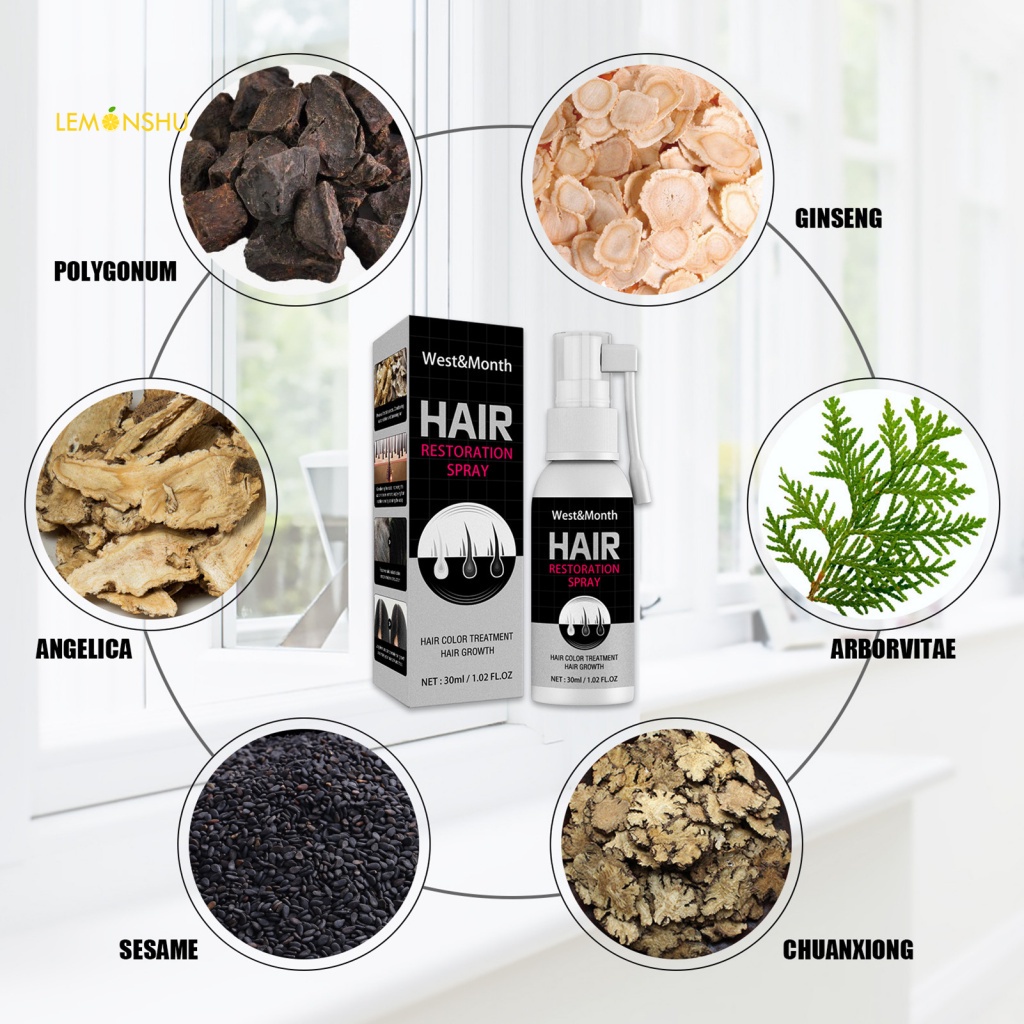 Chai Xịt Phục Hồi Tóc Màu Đen Tự Nhiên Dung Tích 30ml