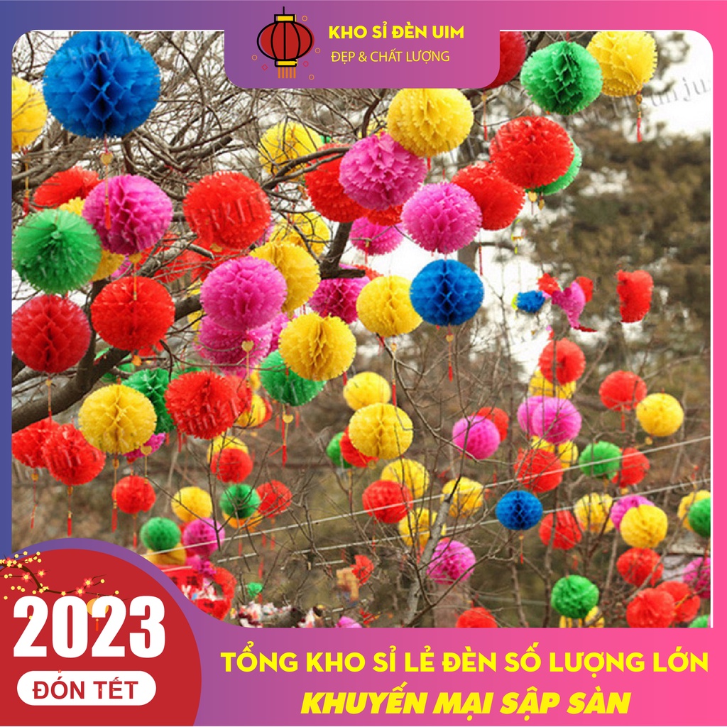 Đèn lồng xếp chữ phúc 22cm. Cẩm tú cầu trang trí lễ tết cửa hàng quán. Đèn treo trường mẫu giáo giá rẻ