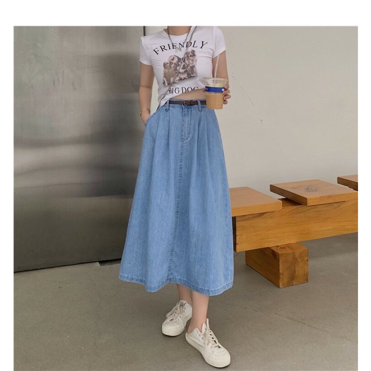 Chân Váy Denim Dáng Xoè Phong Cách Hàn Quốc Thời Trang 2022