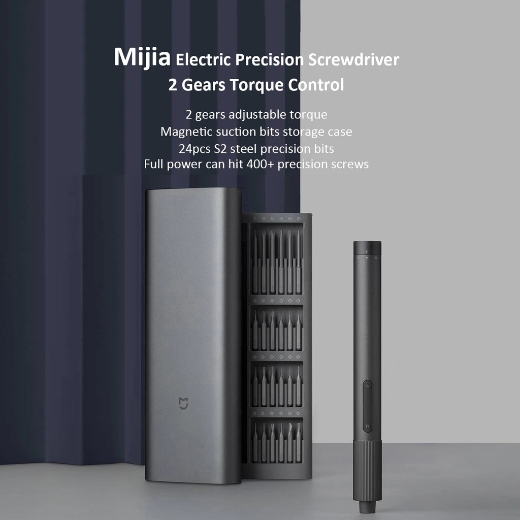 Bộ tua vít điện Xiaomi Mijia kèm phụ kiện thiết kế cổng sạc Type-C 350mAh 200rpm