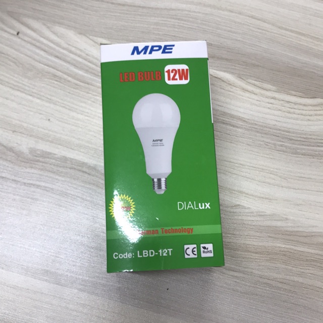 Bóng đèn Led 12W MPE, bóng tròn, ánh sáng trắng