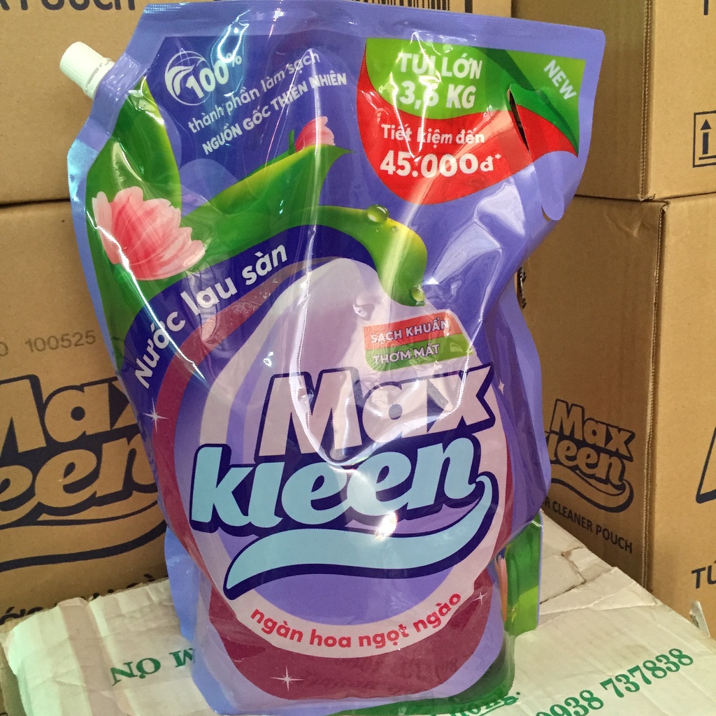 Nước Lau Sàn CAN,TÚI MaxKleen 3.6kg Siêu Tiết Kiệm