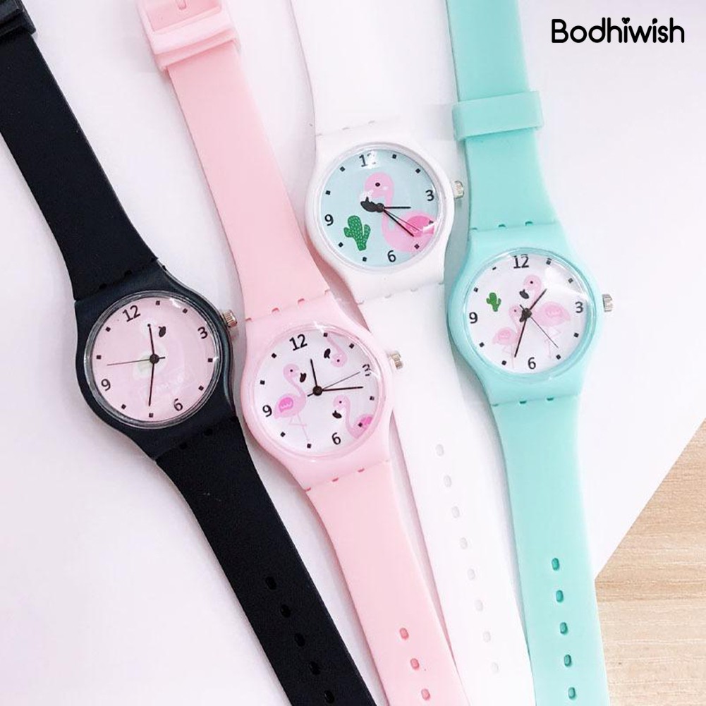 Đồng Hồ Đeo Tay Dây Nhựa Hình Chim Hồng Hạc Dễ Thương Cho Bé | BigBuy360 - bigbuy360.vn