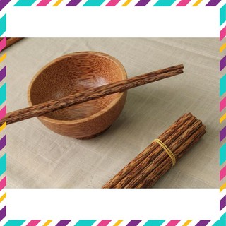 [ HOT ] Đũa gỗ dừa / Đũa ăn cơm / Đũa gỗ dừa bó 10 đôi -  Đồ Gia Dụng Tre