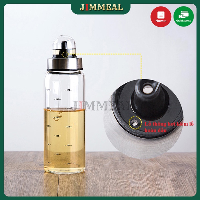 Bình Đựng Dầu Ăn, Nước Mắm, Xì Dầu, Dung Dịch Có Nắp Đậy Chống Rò, Bụi Côn Trùng Thang Đo Hoàn Dầu Dung Tích 300ml 500ml