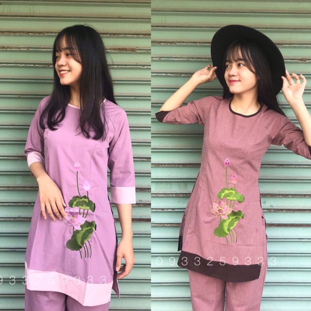 Đồ Lam Đi Chùa # Cách Tân Hoa Sen Thêu # Đồ Bộ Nữ # Quần Áo