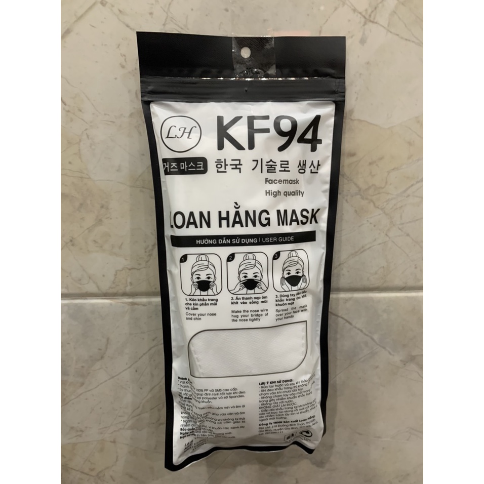 1 túi - 10 chiếc khẩu trang y tế KF 94 công nghệ Hàn Quốc - khẩu trang kháng khuẩn 4D