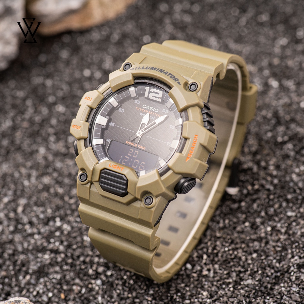Đồng Hồ Điện Tử Nam Casio WATCHSTORE HDC-700-3A2 Thiết Kế Kính Nhựa 48.7mm, Độ Chịu Nước 10ATM, Vỏ Nhựa Cao Cấp