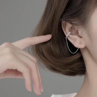 Bông tai kẹp vành đính đá xỏ 2 trong 1