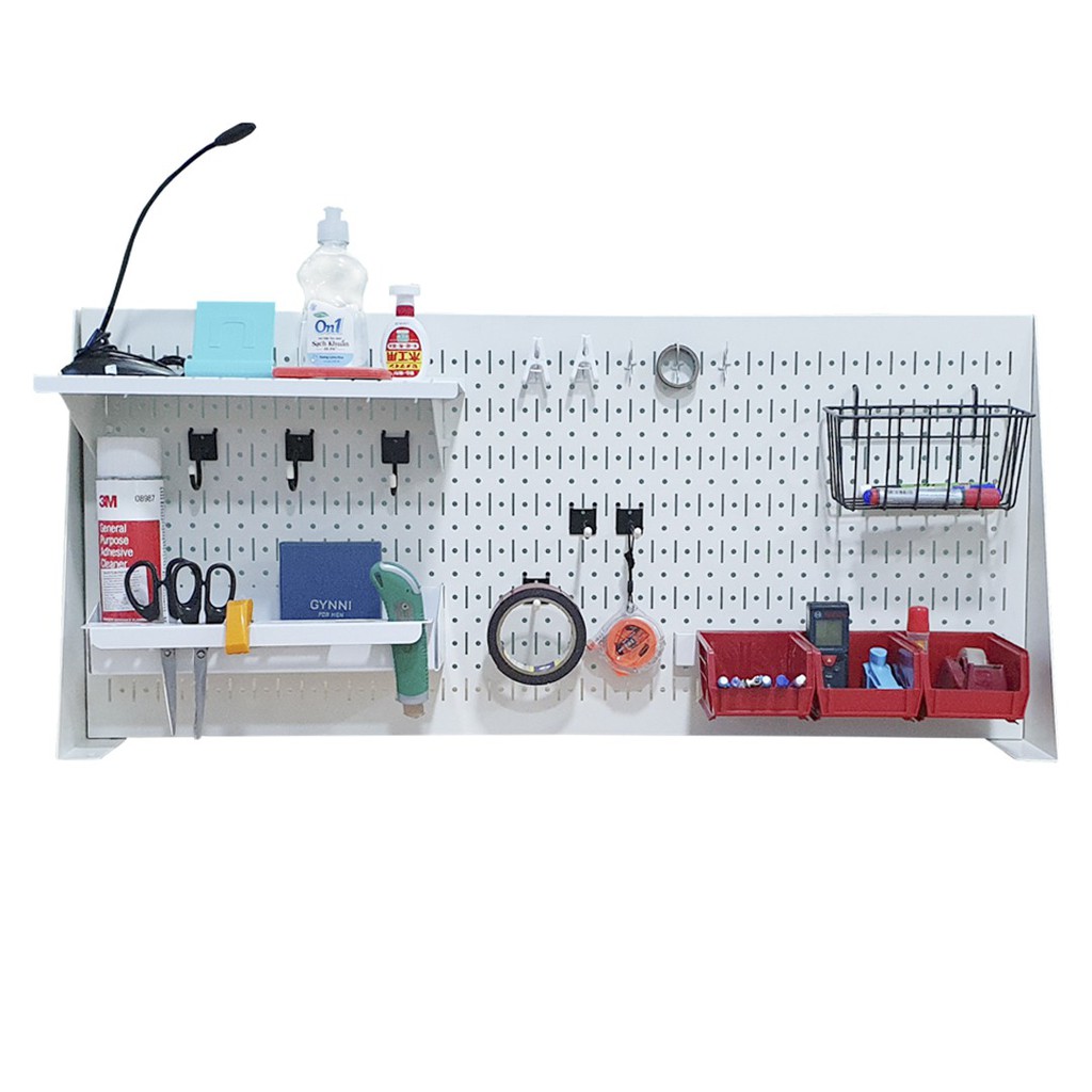 Combo Vách Chia Bàn Làm Việc Kiêm Bảng Treo Dụng Cụ Văn Phòng SMLIFE Pegboard Desk PD45100.VP