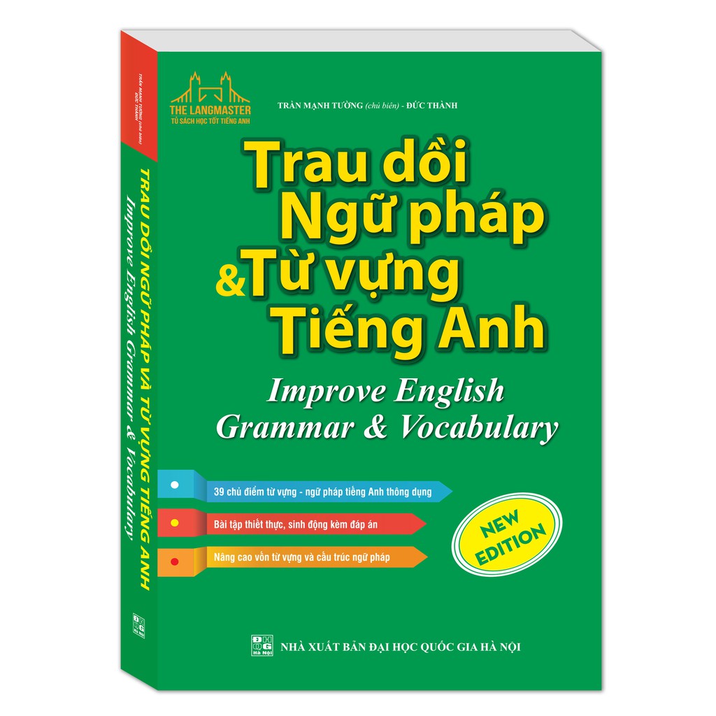 Sách - Trau dồi ngữ pháp và từ vựng tiếng Anh (improve English Grammar &amp; Vocabulary) Tặng Kèm Bookmark