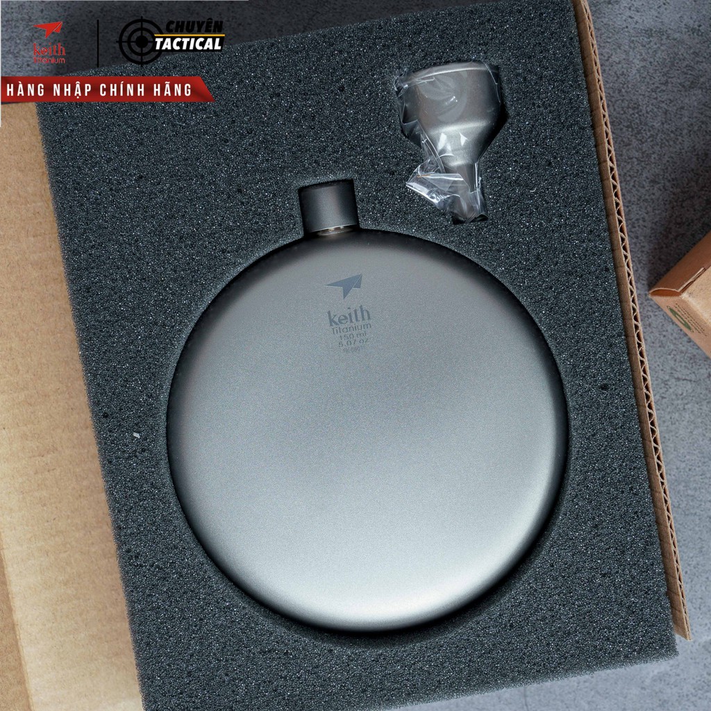 Bình Đựng Rượu Titanium Roud Flask 150ml Keith Ti9302