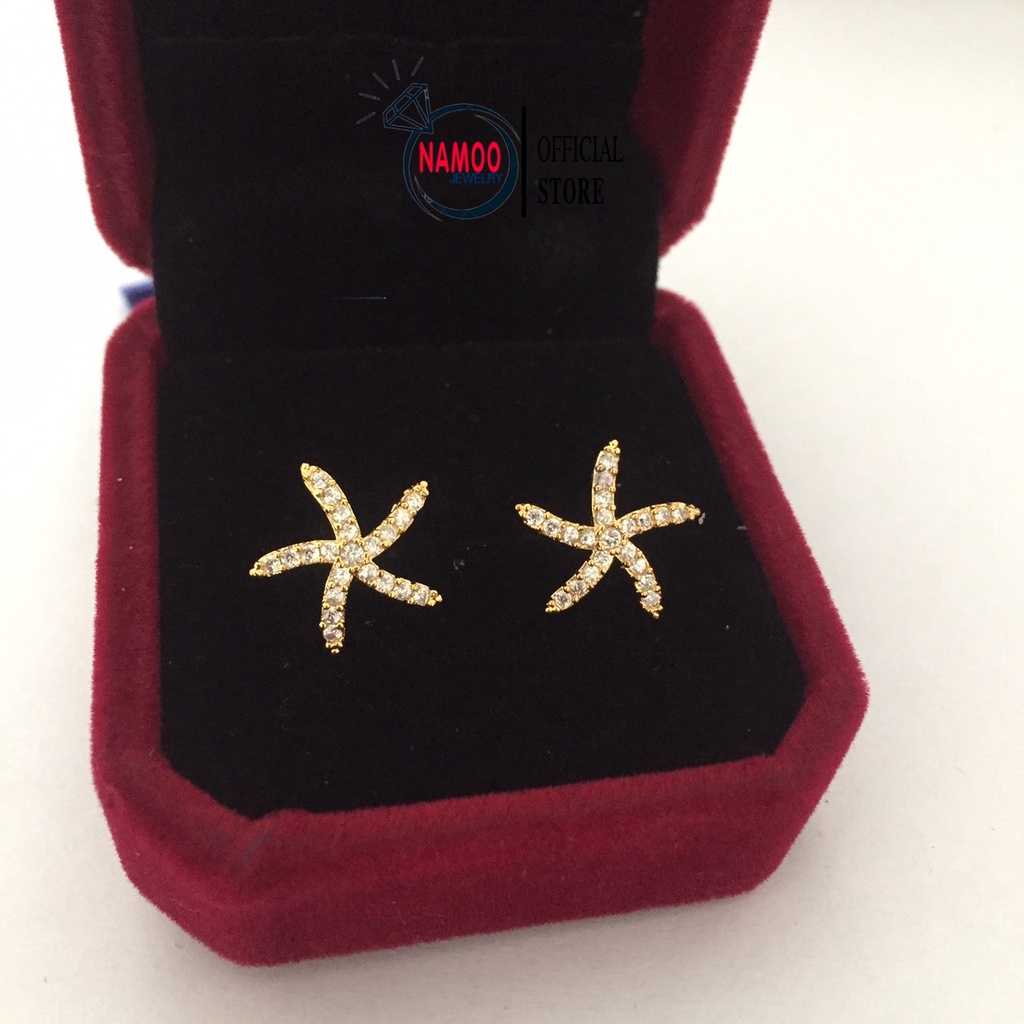 Bông Tai Đính Đá Đeo Sát Tai T364, Khuyên Tai Nụ Đá Namoo Jewelry