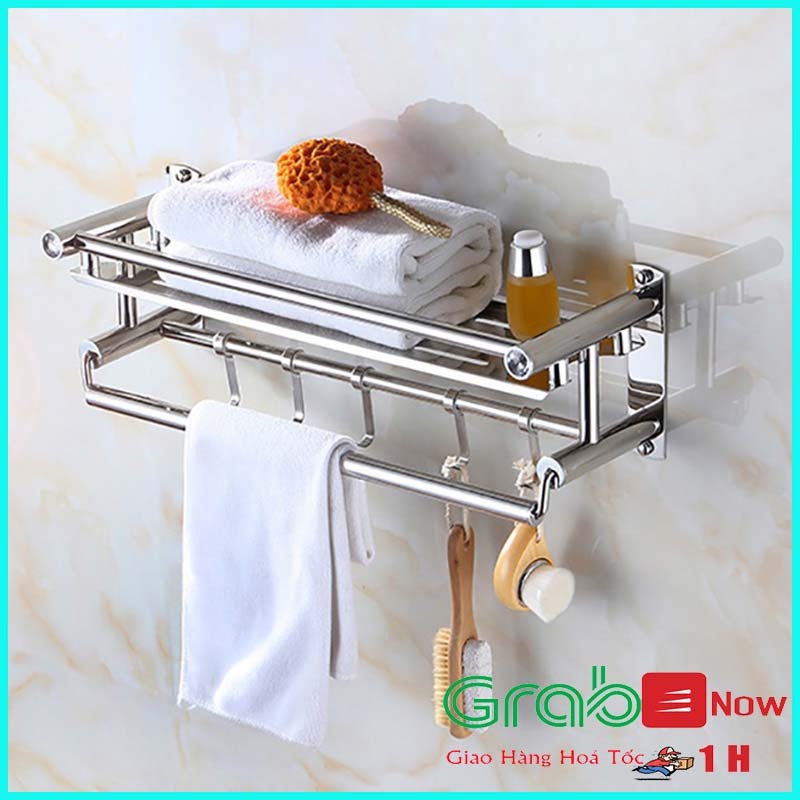 Kệ Treo Khăn Nhà Tắm Inox Xịn, Giá Treo Khăn Nhà Tắm Dính Tường Không Cần Khoan Đục