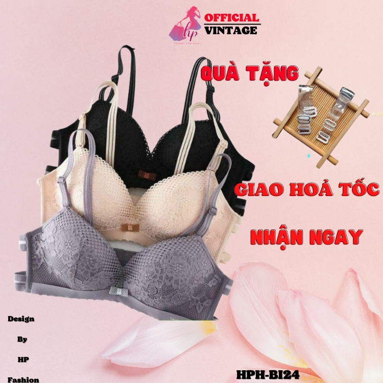 Áo ngực mút bàn tay nâng ngực, áo lót ren cao cấp  màu đen đẹp hàng loại 1 - BI24