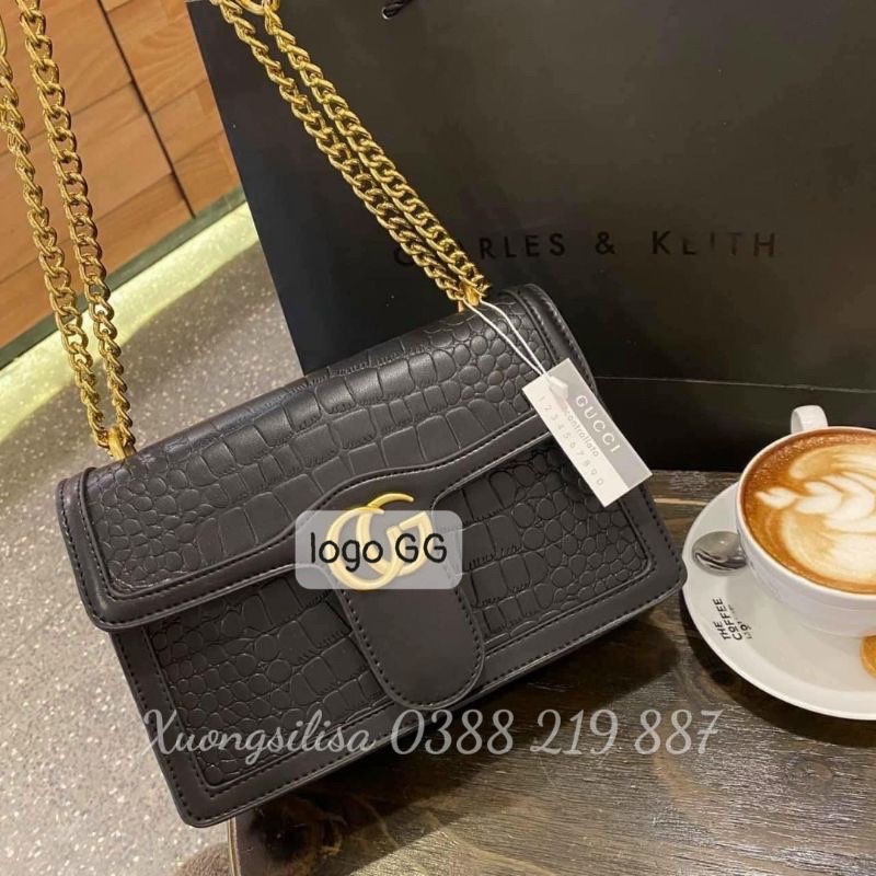 Túi Đeo Chéo Đeo Vai Gu Xì Da Rắn 2 Ngăn Mẫu Mới